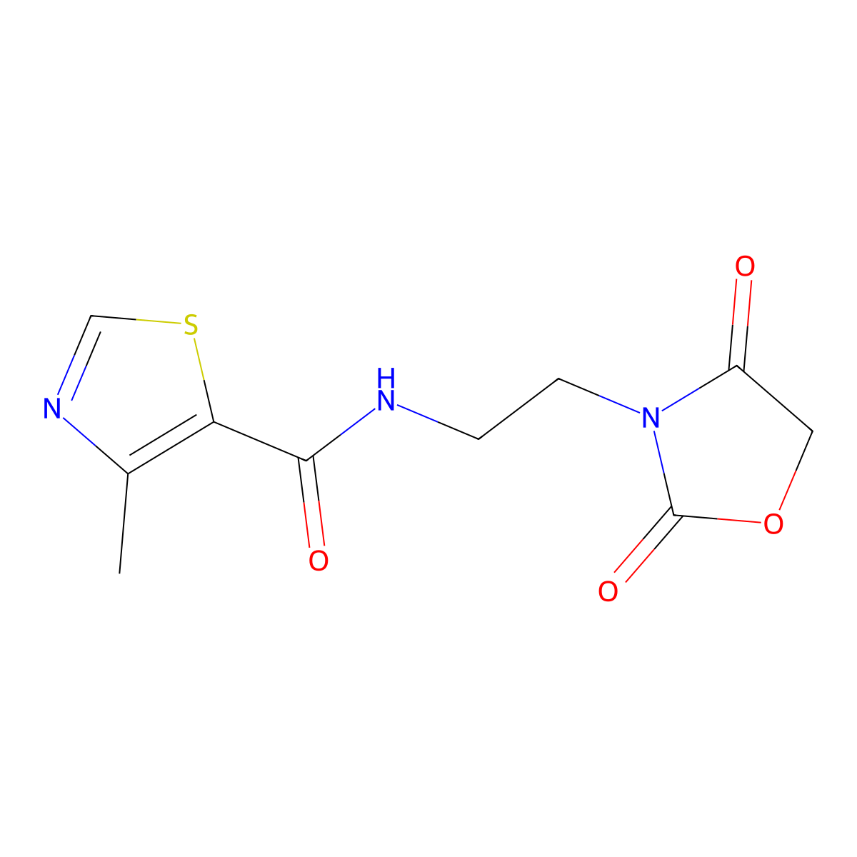 N-(2-(2,4-dioxooxazolidin-3-yl)ethyl)-4-methylthiazole-5-carboxamide molecular structure, CAS 2034339-21-2