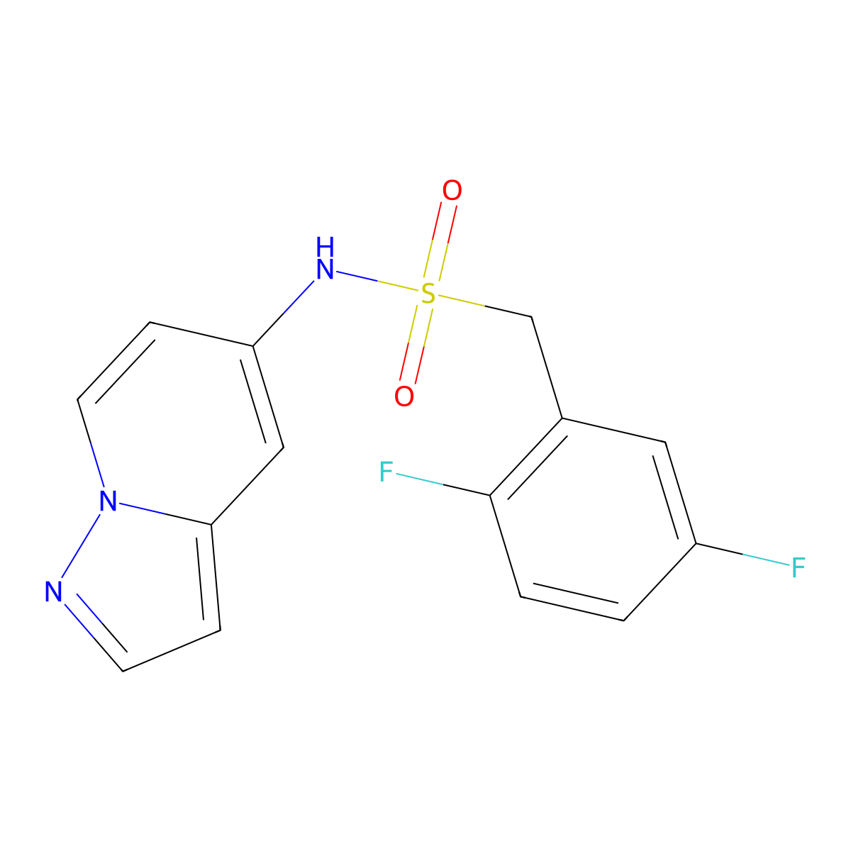 1-(2,5-difluorophenyl)-N-(pyrazolo[1,5-a]pyridin-5-yl)methanesulfonamide molecular structure, CAS 2034339-30-3