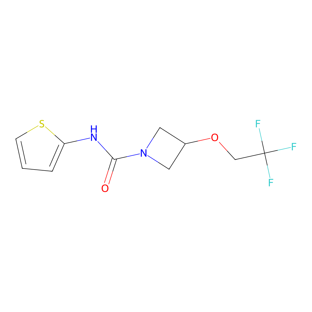 N-(thiophen-2-yl)-3-(2,2,2-trifluoroethoxy)azetidine-1-carboxamide molecular structure, CAS 2034339-38-1