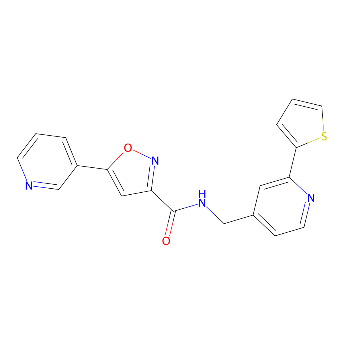 5-(pyridin-3-yl)-N-((2-(thiophen-2-yl)pyridin-4-yl)methyl)isoxazole-3-carboxamide molecular structure, CAS 2034339-46-1