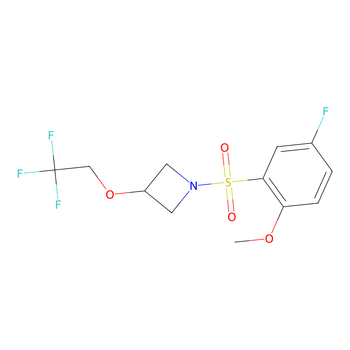 1-((5-Fluoro-2-methoxyphenyl)sulfonyl)-3-(2,2,2-trifluoroethoxy)azetidine molecular structure, CAS 2034339-53-0