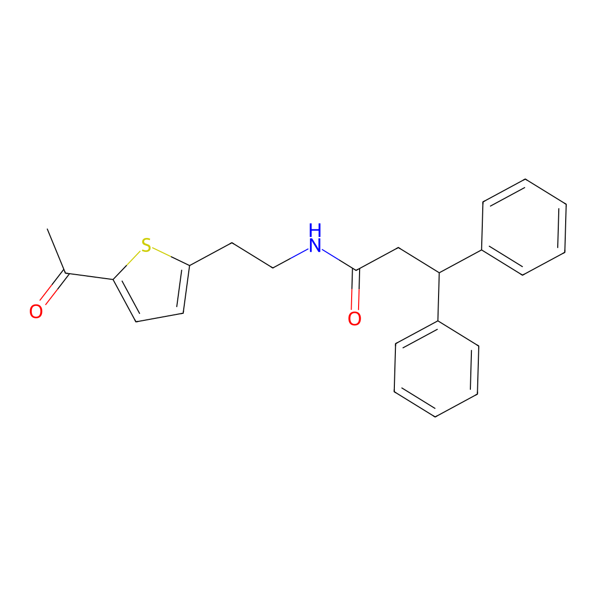 N-(2-(5-acetylthiophen-2-yl)ethyl)-3,3-diphenylpropanamide molecular structure, CAS 2034339-59-6