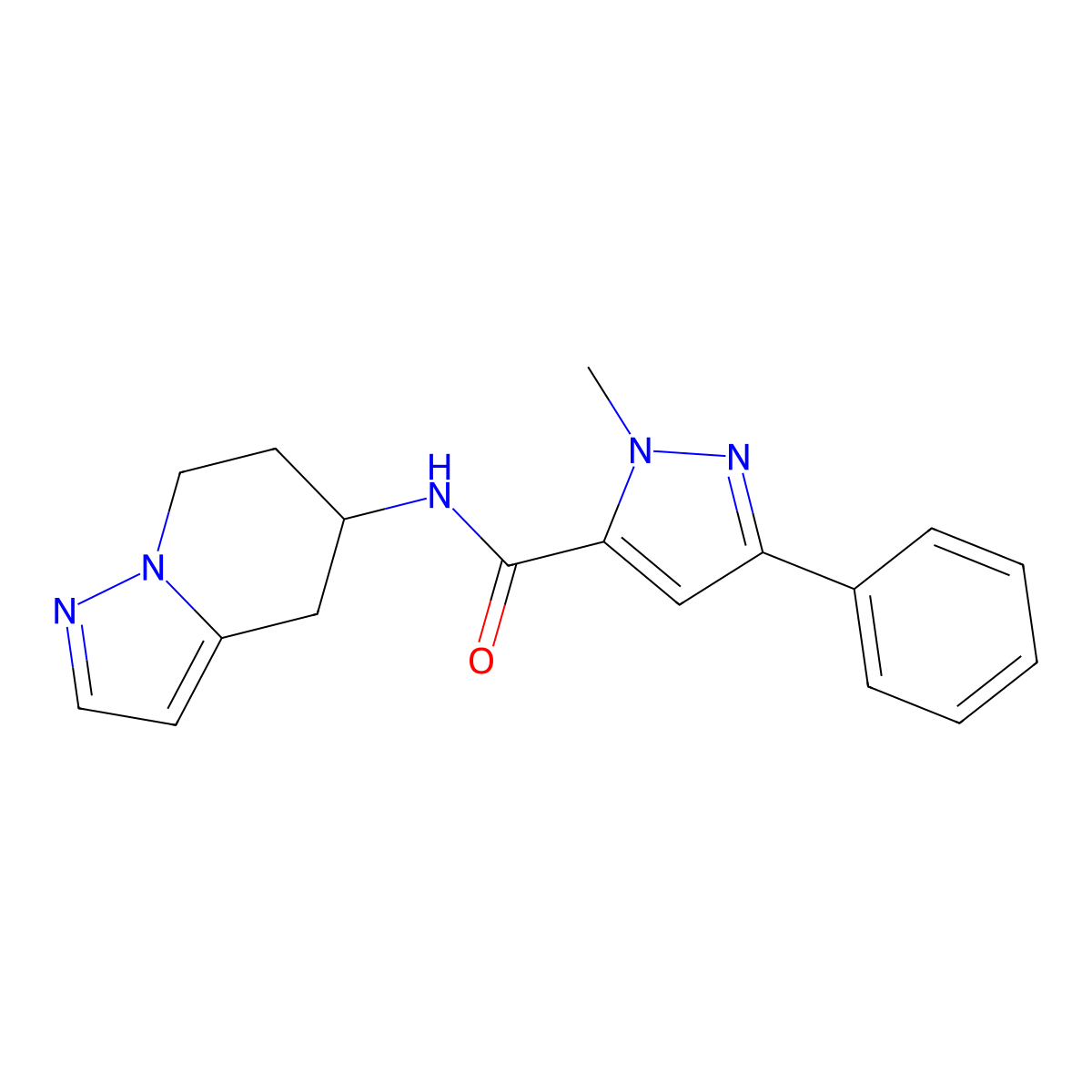 1-methyl-3-phenyl-N-(4,5,6,7-tetrahydropyrazolo[1,5-a]pyridin-5-yl)-1H-pyrazole-5-carboxamide molecular structure, CAS 2034339-64-3