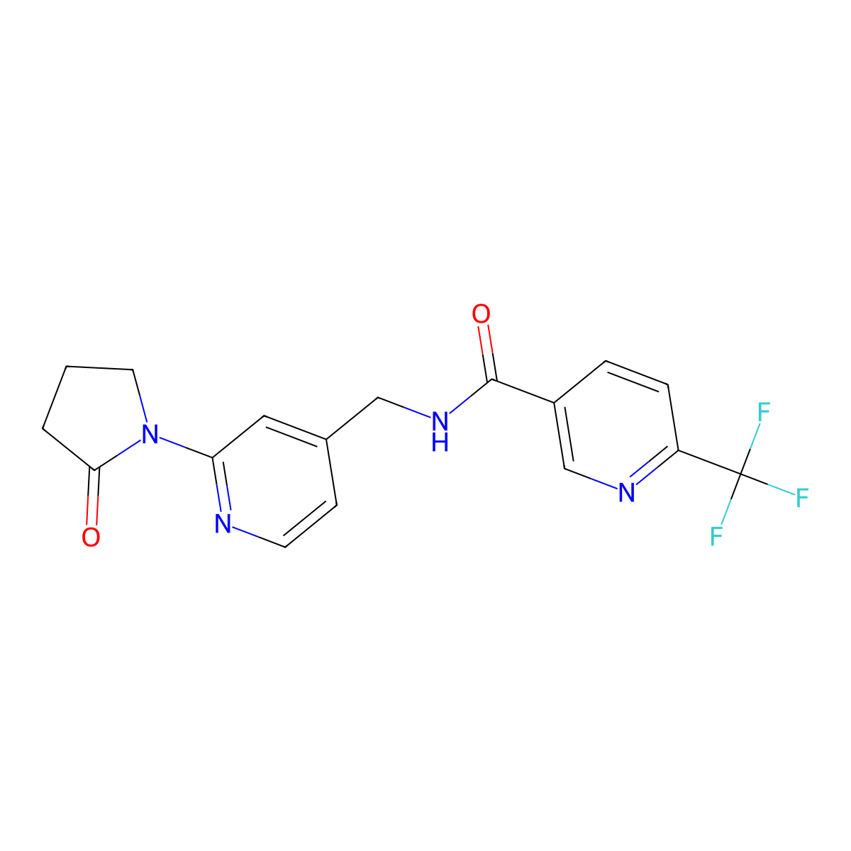 N-((2-(2-oxopyrrolidin-1-yl)pyridin-4-yl)methyl)-6-(trifluoromethyl)nicotinamide molecular structure, CAS 2034339-71-2
