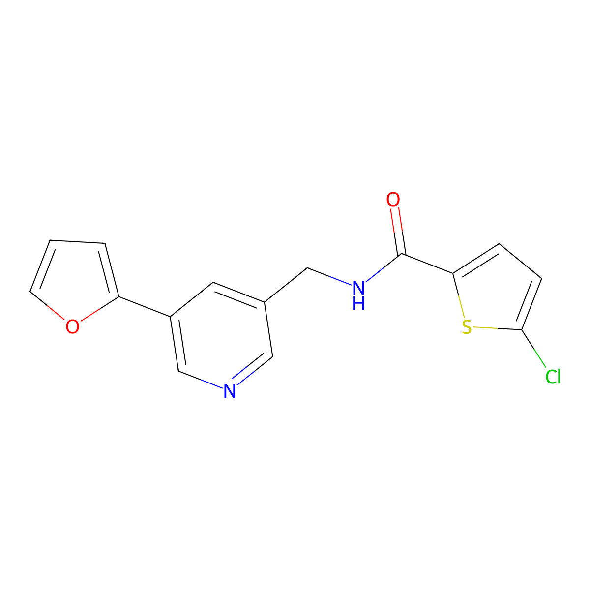 5-chloro-N-((5-(furan-2-yl)pyridin-3-yl)methyl)thiophene-2-carboxamide molecular structure, CAS 2034339-74-5