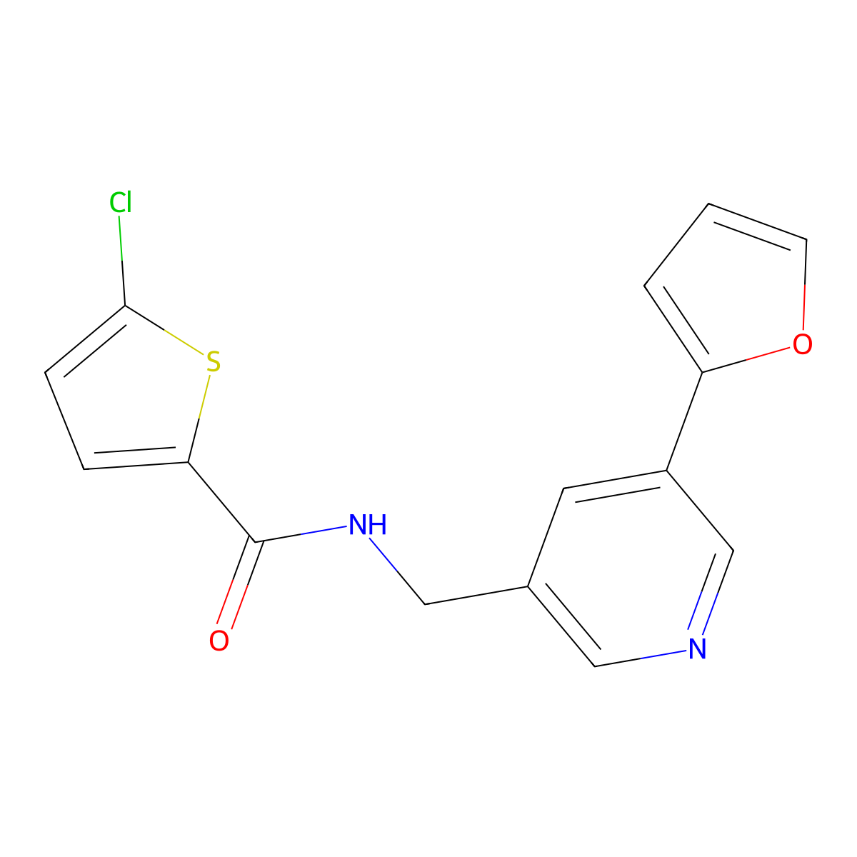 5-chloro-N-((5-(furan-2-yl)pyridin-3-yl)methyl)thiophene-2-carboxamide molecular structure, CAS 2034339-74-5