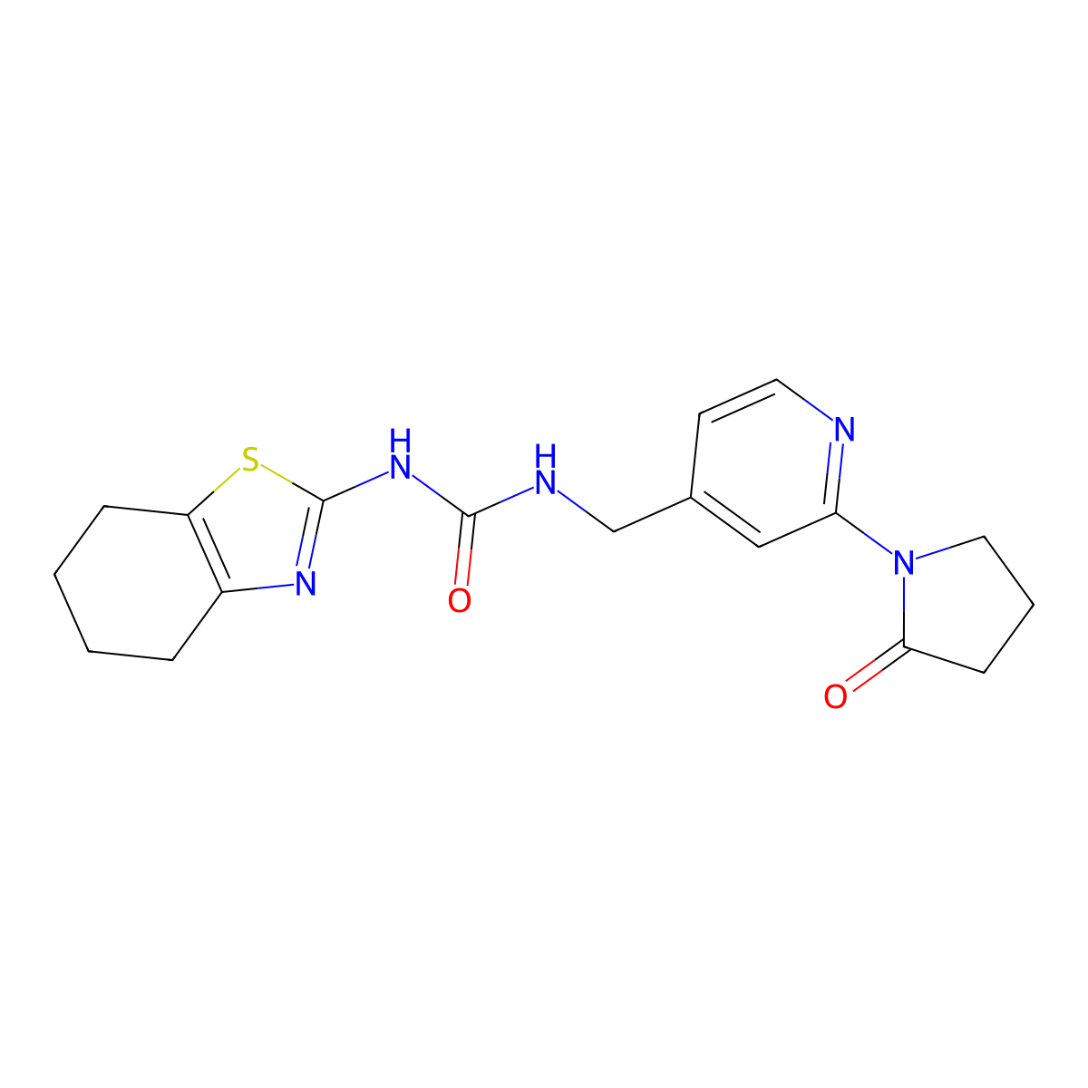 1-((2-(2-Oxopyrrolidin-1-yl)pyridin-4-yl)methyl)-3-(4,5,6,7-tetrahydrobenzo[d]thiazol-2-yl)urea molecular structure, CAS 2034339-85-8