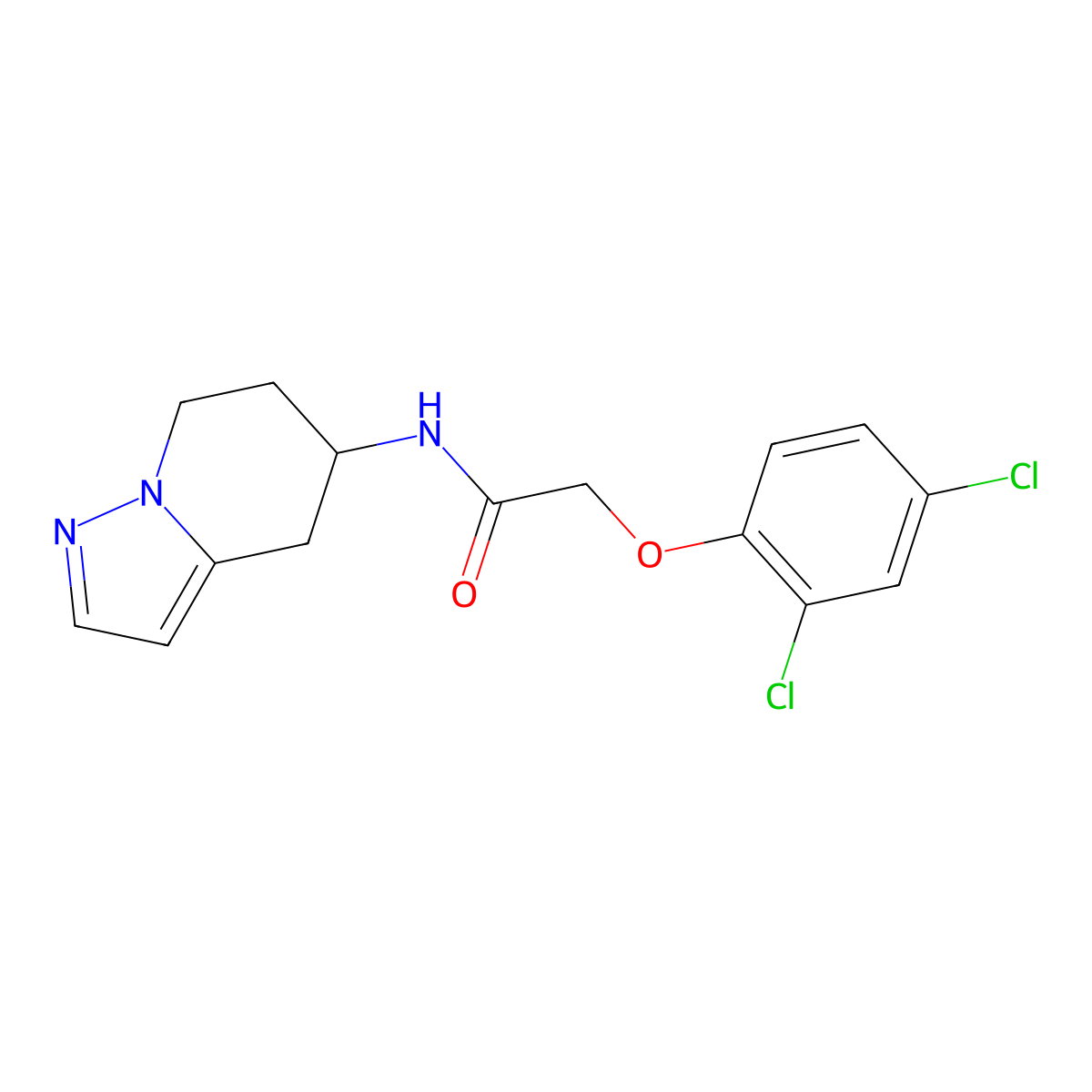 2-(2,4-dichlorophenoxy)-N-(4,5,6,7-tetrahydropyrazolo[1,5-a]pyridin-5-yl)acetamide molecular structure, CAS 2034339-89-2