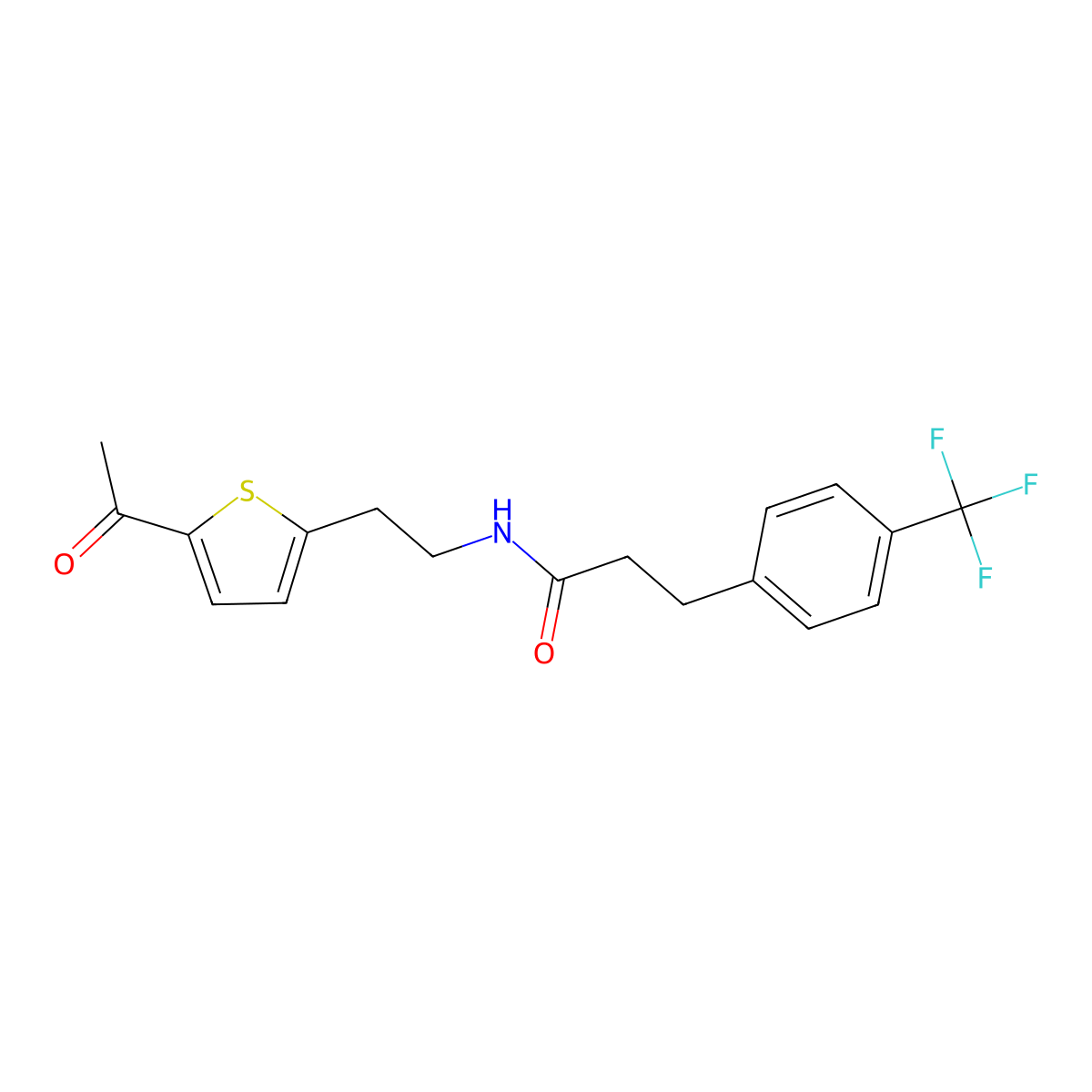 N-[2-(5-acetylthiophen-2-yl)ethyl]-3-[4-(trifluoromethyl)phenyl]propanamide molecular structure, CAS 2034339-91-6