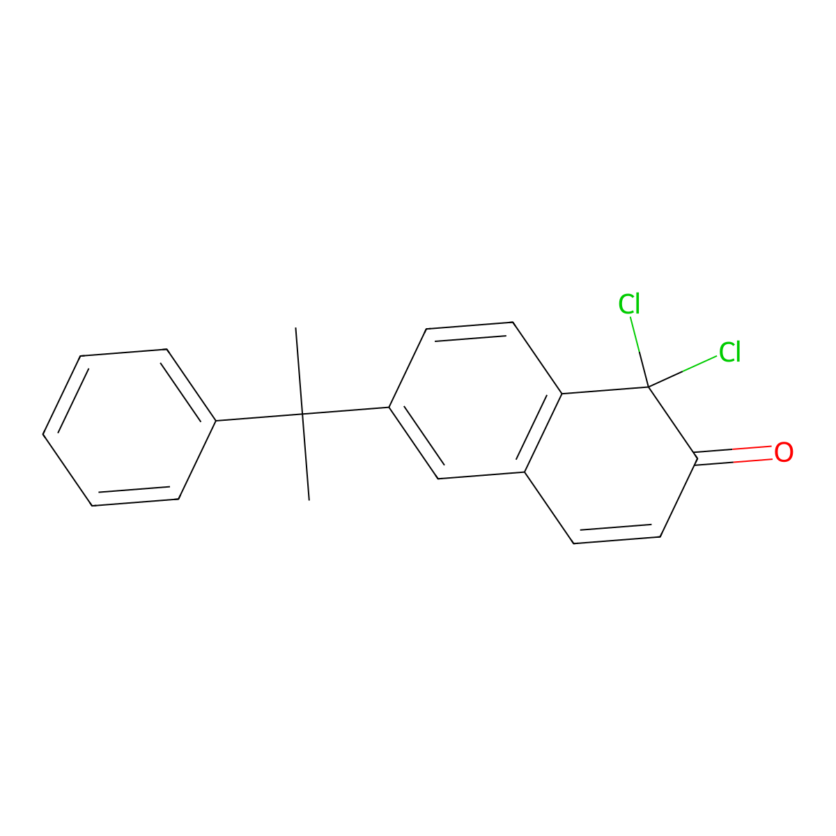 1,1-dichloro-6-(2-phenylpropan-2-yl)naphthalen-2(1H)-one molecular structure, CAS 2034340-09-3