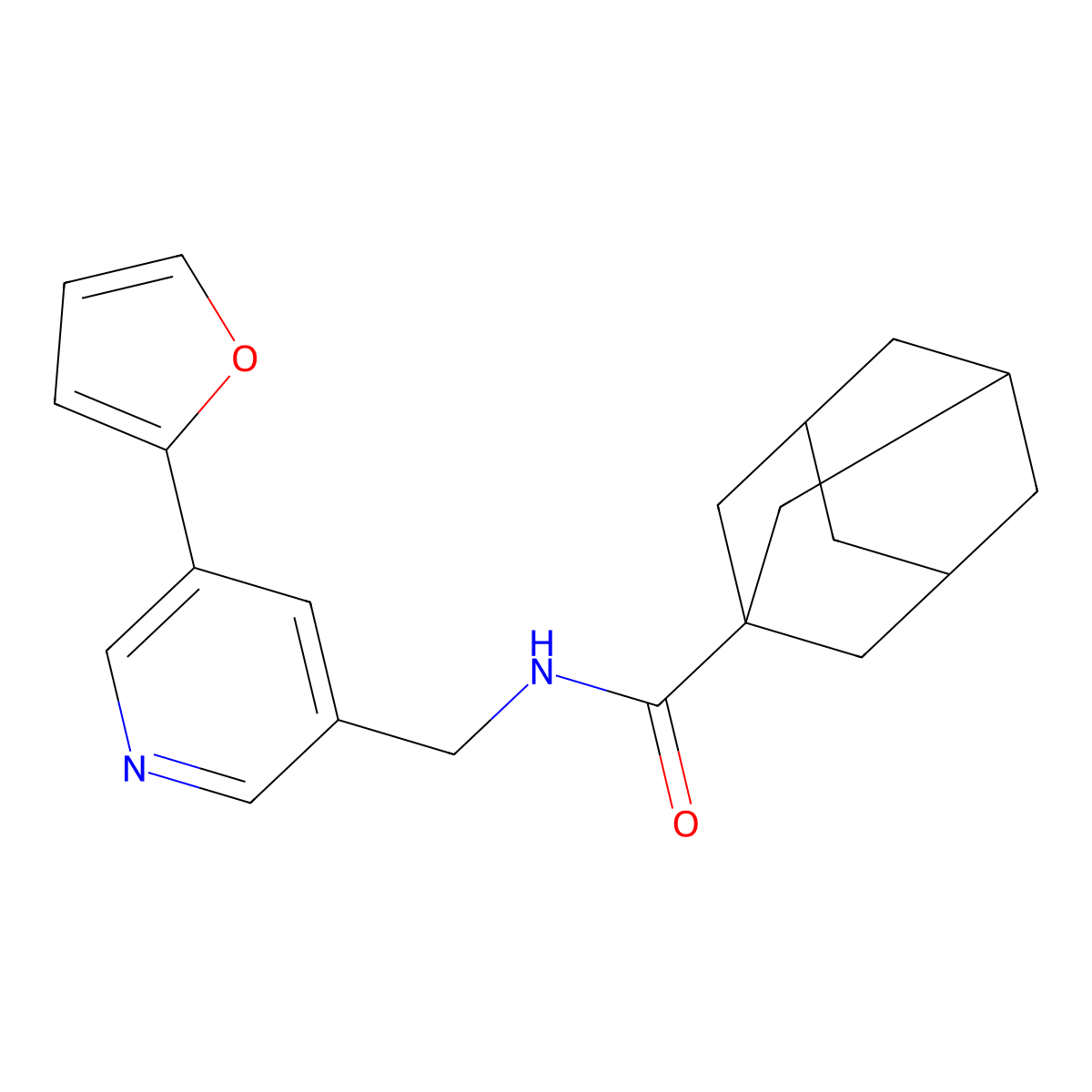 N-{[5-(furan-2-yl)pyridin-3-yl]methyl}adamantane-1-carboxamide molecular structure, CAS 2034340-32-2