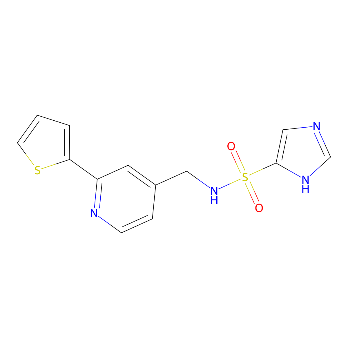 N-((2-(thiophen-2-yl)pyridin-4-yl)methyl)-1H-imidazole-4-sulfonamide molecular structure, CAS 2034340-44-6