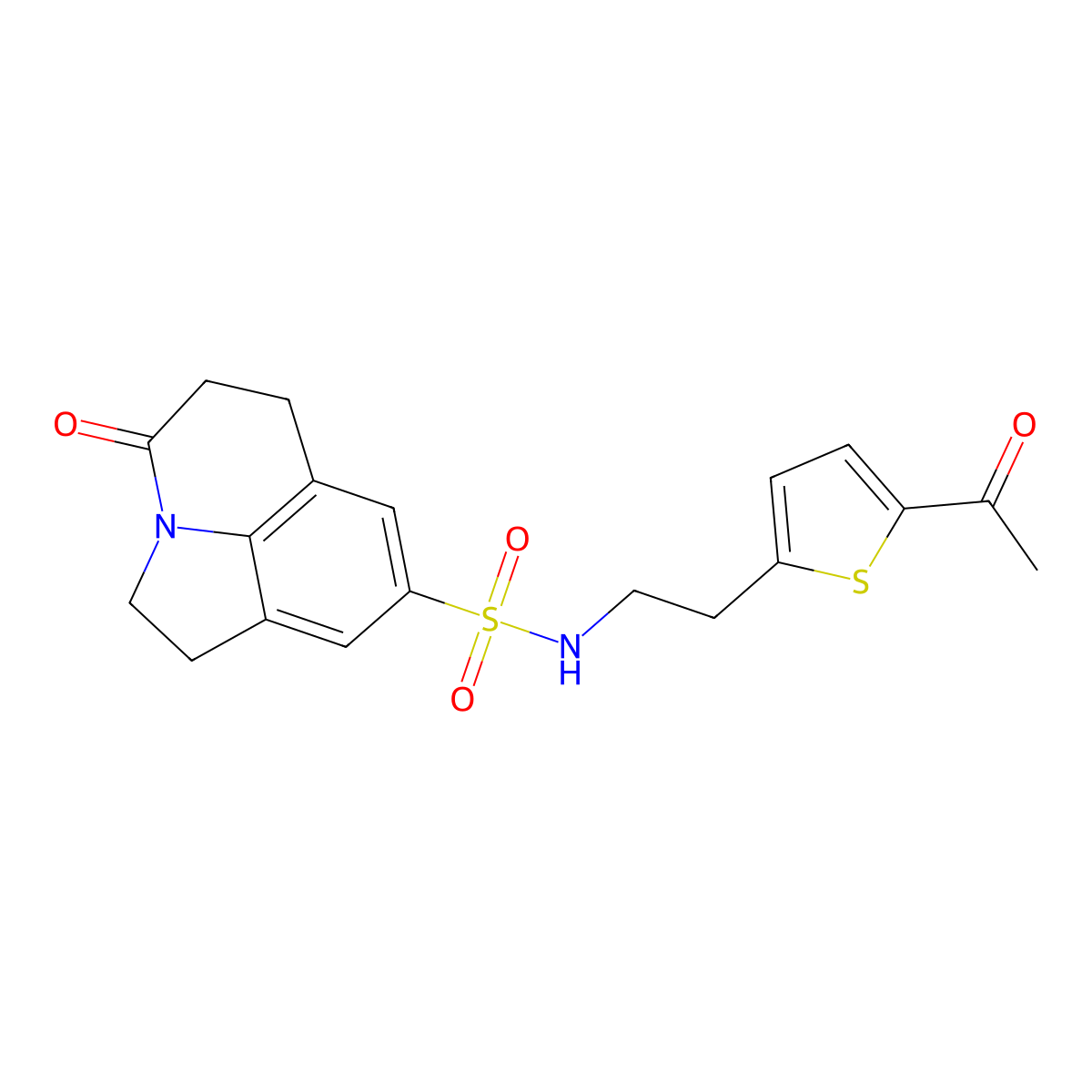 N-(2-(5-acetylthiophen-2-yl)ethyl)-4-oxo-2,4,5,6-tetrahydro-1H-pyrrolo[3,2,1-ij]quinoline-8-sulfonamide molecular structure, CAS 2034340-46-8