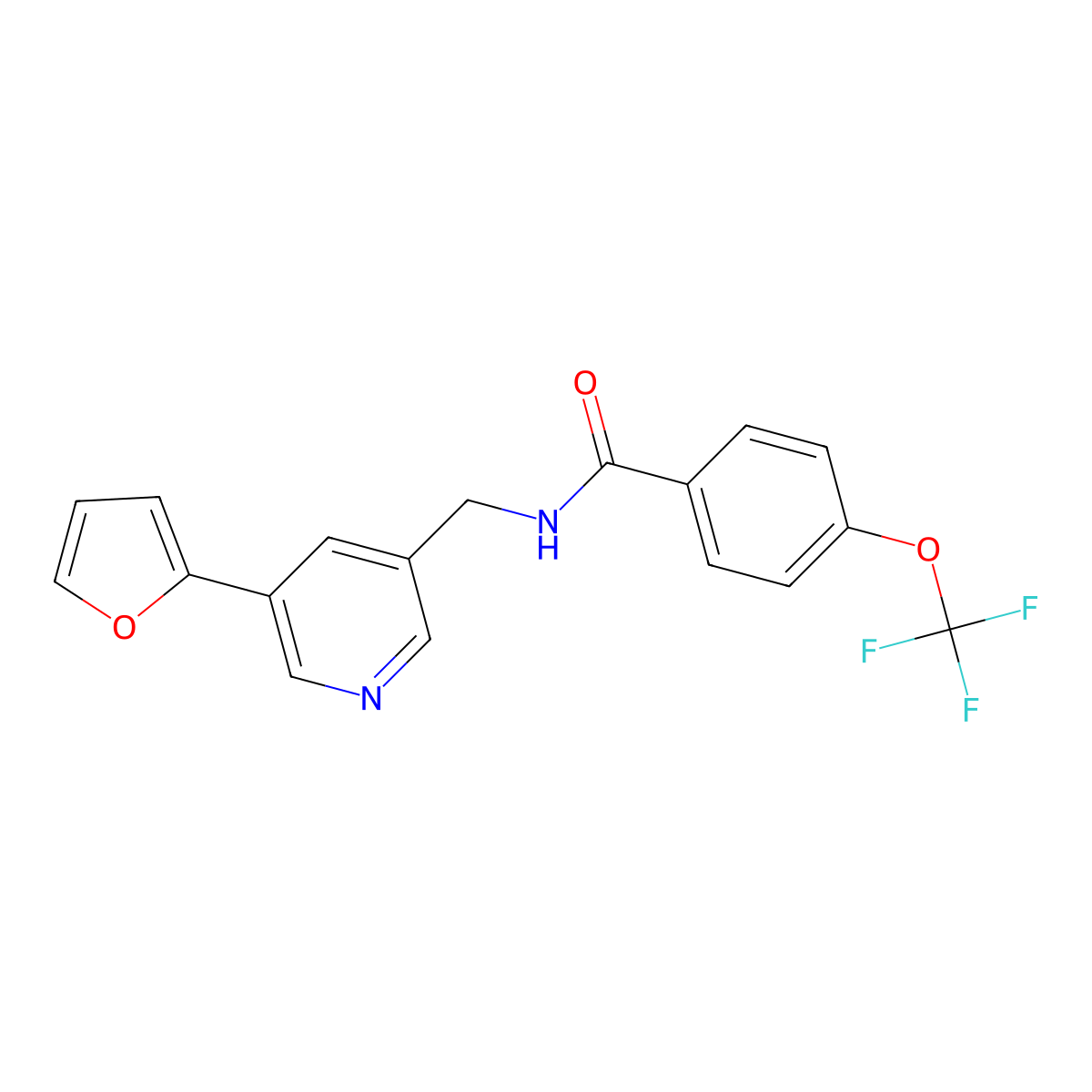 N-{[5-(furan-2-yl)pyridin-3-yl]methyl}-4-(trifluoromethoxy)benzamide molecular structure, CAS 2034340-67-3