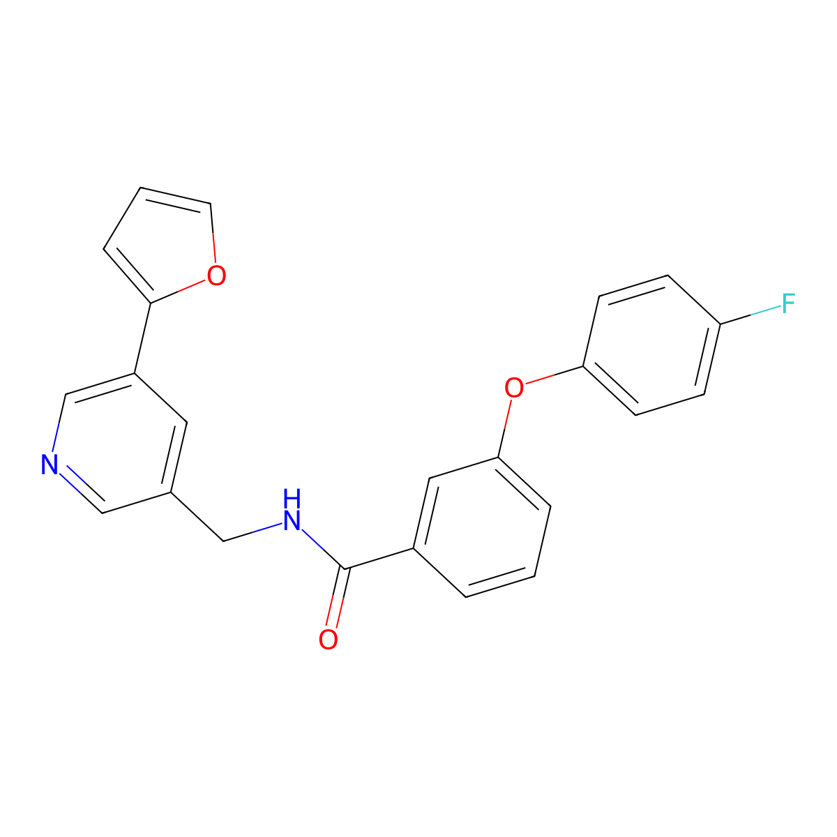 3-(4-fluorophenoxy)-N-{[5-(furan-2-yl)pyridin-3-yl]methyl}benzamide molecular structure, CAS 2034340-77-5