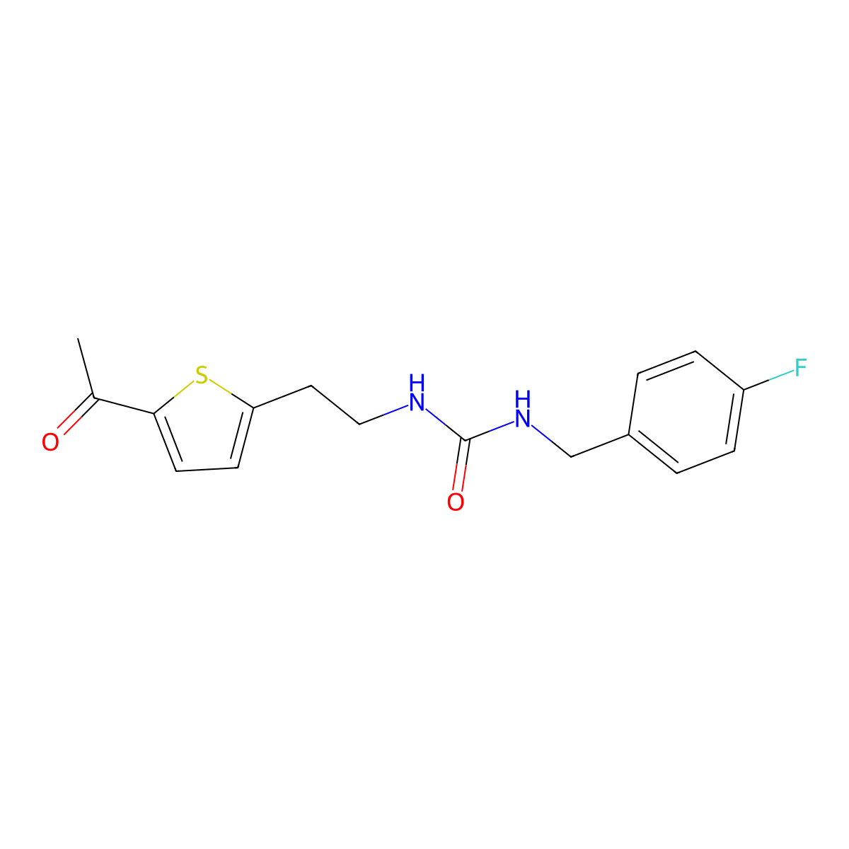 1-(2-(5-Acetylthiophen-2-yl)ethyl)-3-(4-fluorobenzyl)urea molecular structure, CAS 2034340-86-6