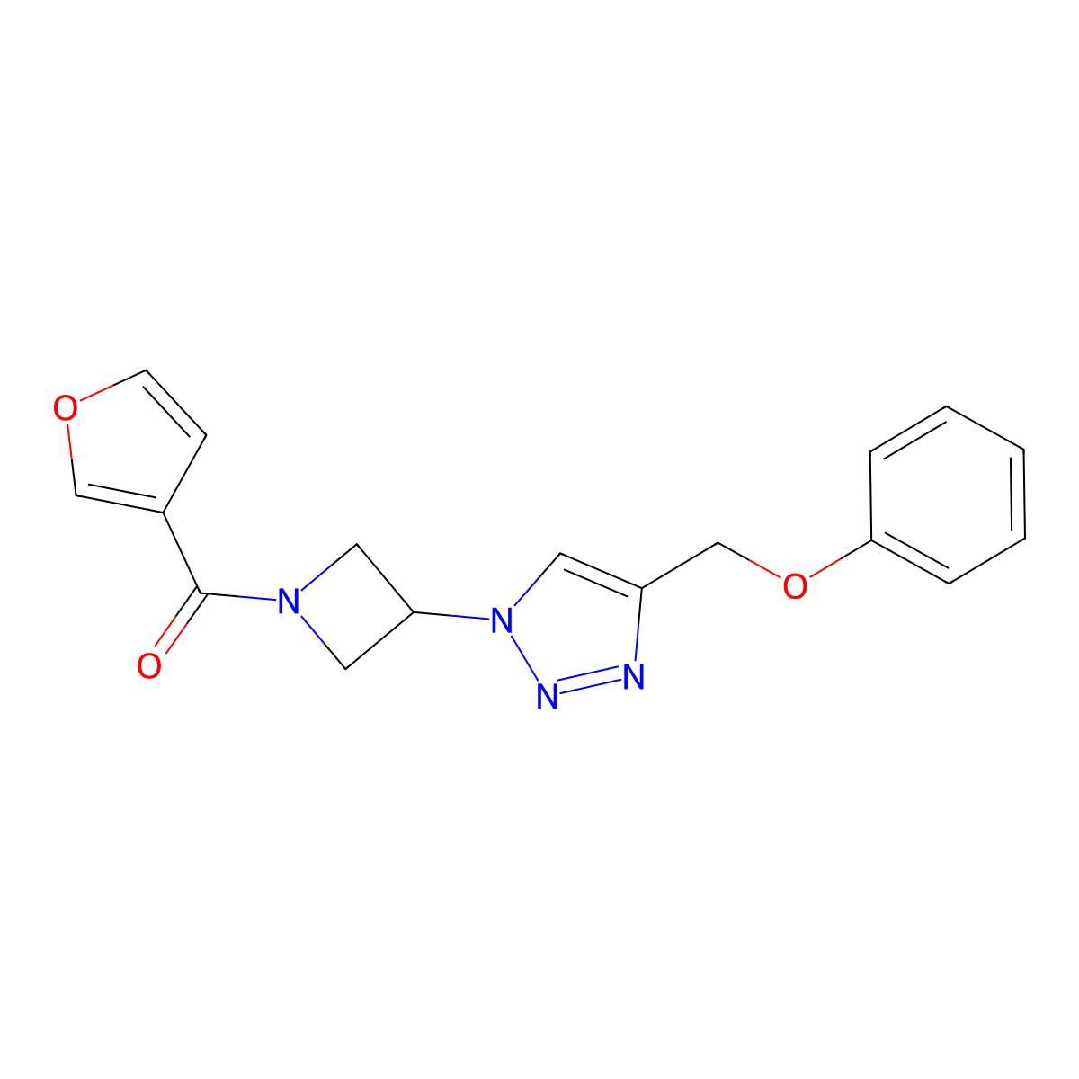 furan-3-yl(3-(4-(phenoxymethyl)-1H-1,2,3-triazol-1-yl)azetidin-1-yl)methanone molecular structure, CAS 2034340-97-9