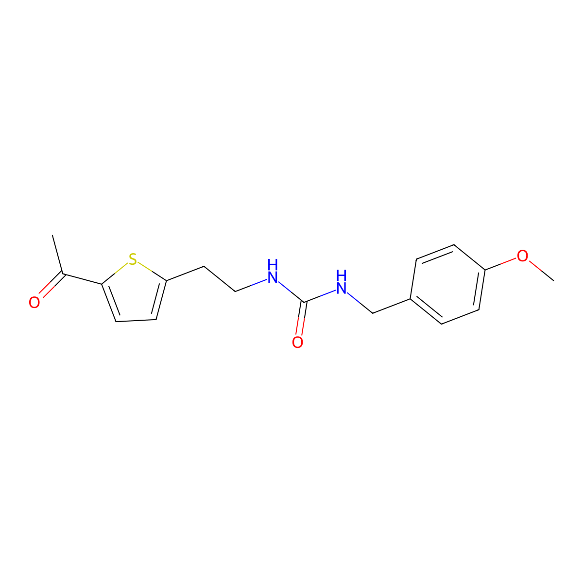 1-(2-(5-Acetylthiophen-2-yl)ethyl)-3-(4-methoxybenzyl)urea molecular structure, CAS 2034341-02-9