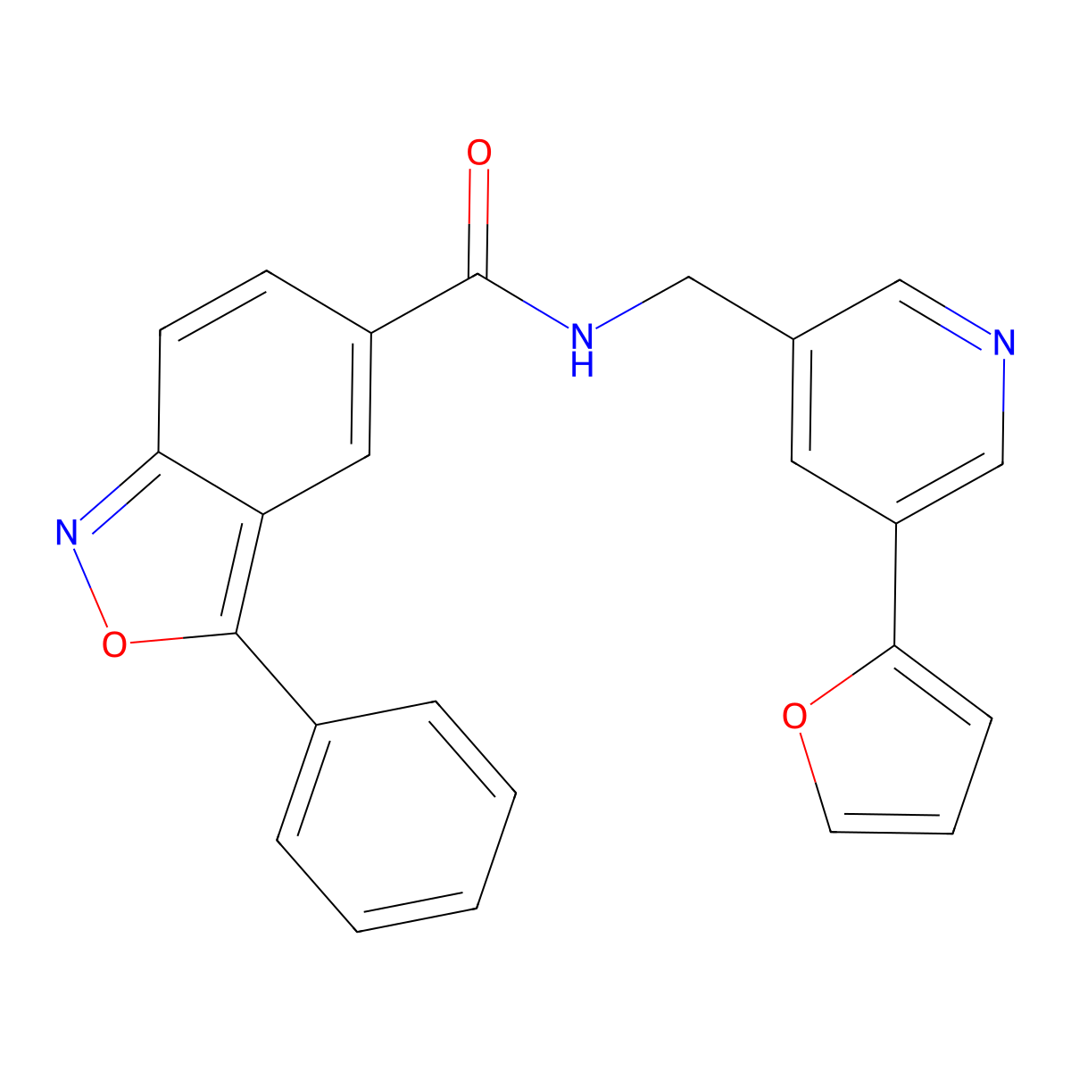 N-((5-(furan-2-yl)pyridin-3-yl)methyl)-3-phenylbenzo[c]isoxazole-5-carboxamide molecular structure, CAS 2034341-09-6