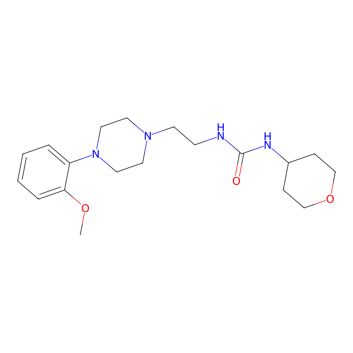 1-(2-(4-(2-methoxyphenyl)piperazin-1-yl)ethyl)-3-(tetrahydro-2H-pyran-4-yl)urea molecular structure, CAS 2034341-13-2