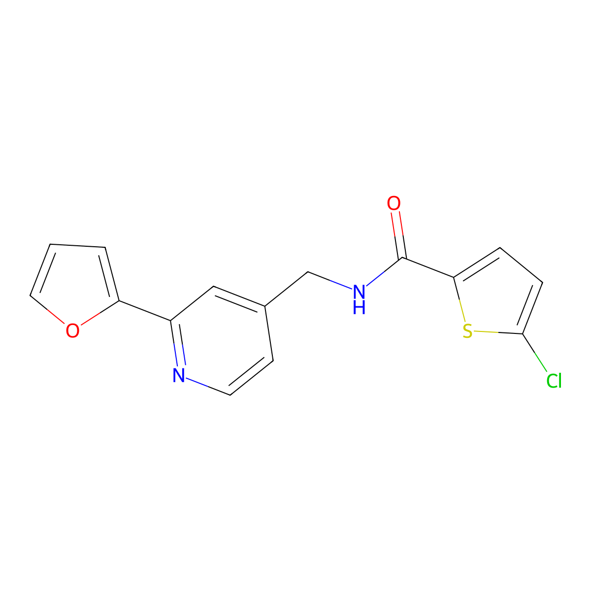 5-chloro-N-{[2-(furan-2-yl)pyridin-4-yl]methyl}thiophene-2-carboxamide molecular structure, CAS 2034341-35-8