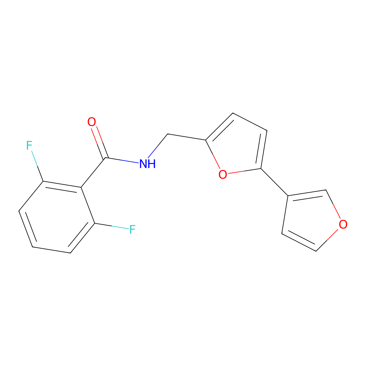 N-({[2,3'-bifuran]-5-yl}methyl)-2,6-difluorobenzamide molecular structure, CAS 2034341-49-4