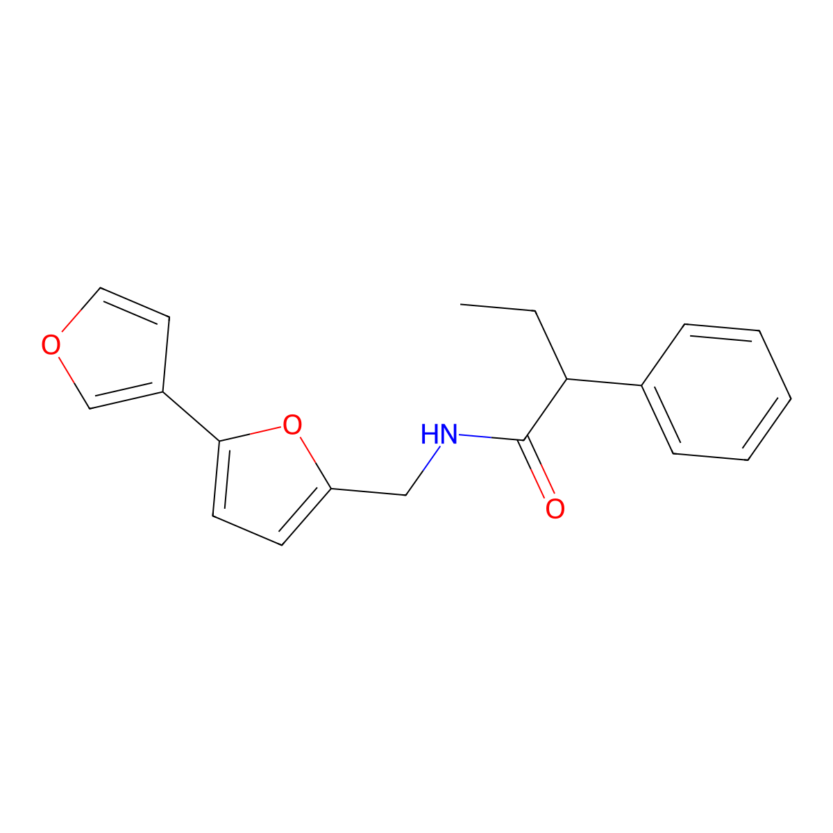 N-([2,3'-bifuran]-5-ylmethyl)-2-phenylbutanamide molecular structure, CAS 2034341-54-1