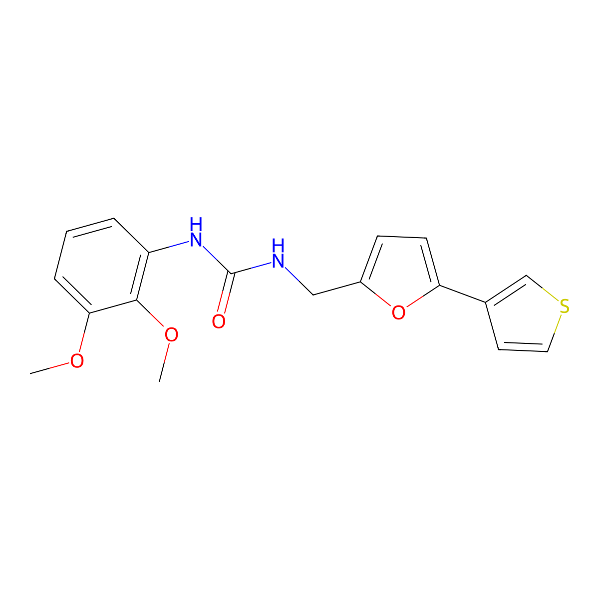 1-(2,3-Dimethoxyphenyl)-3-((5-(thiophen-3-yl)furan-2-yl)methyl)urea molecular structure, CAS 2034341-63-2