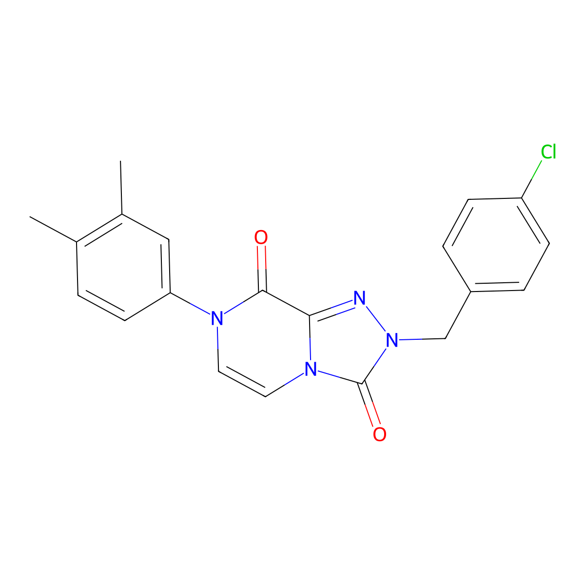 2-(4-chlorobenzyl)-7-(3,4-dimethylphenyl)-[1,2,4]triazolo[4,3-a]pyrazine-3,8(2H,7H)-dione molecular structure, CAS 2034341-69-8