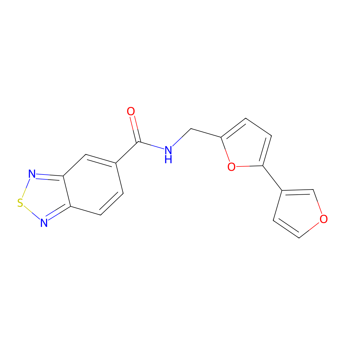 N-([2,3'-bifuran]-5-ylmethyl)benzo[c][1,2,5]thiadiazole-5-carboxamide molecular structure, CAS 2034341-70-1