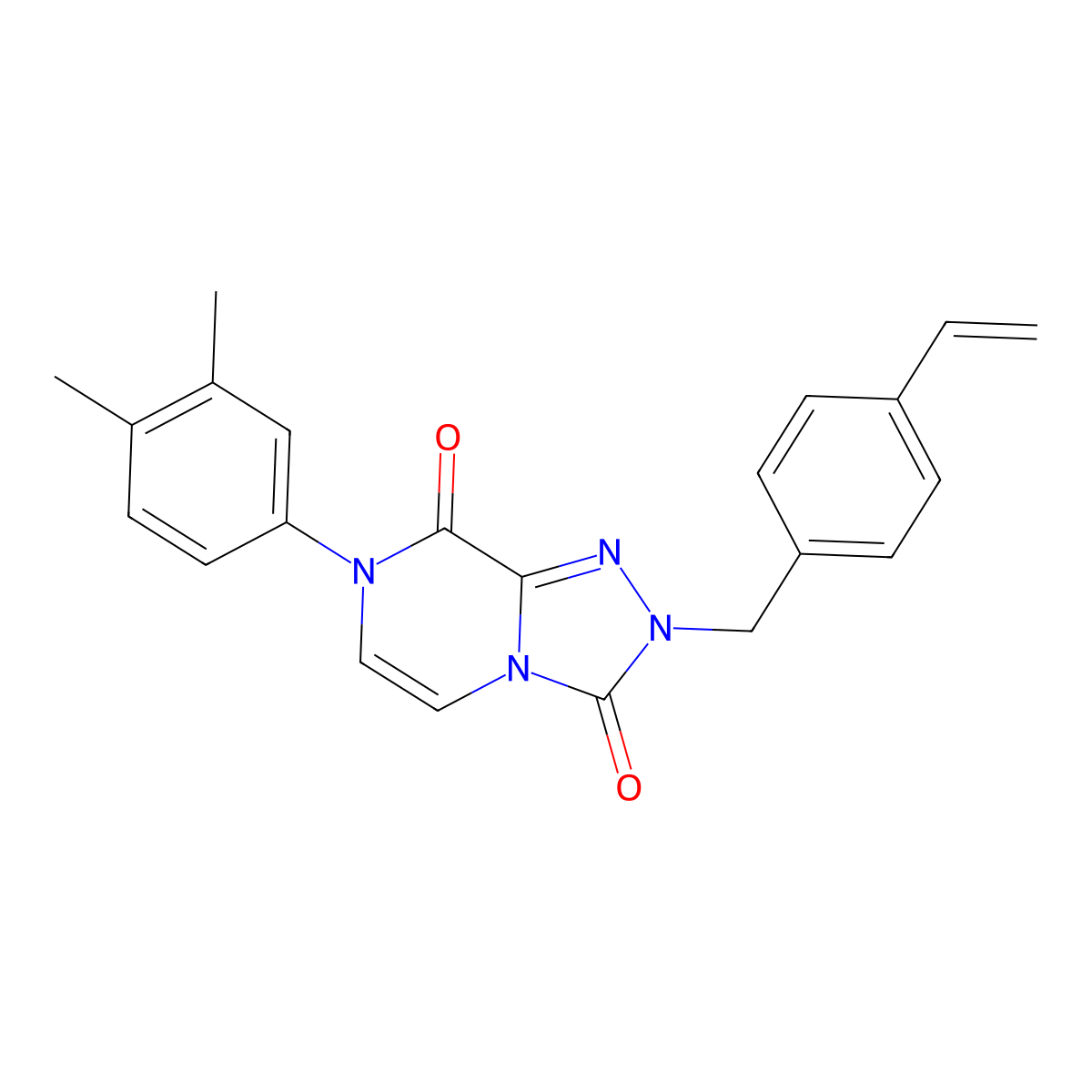 7-(3,4-dimethylphenyl)-2-(4-vinylbenzyl)-[1,2,4]triazolo[4,3-a]pyrazine-3,8(2H,7H)-dione molecular structure, CAS 2034341-87-0