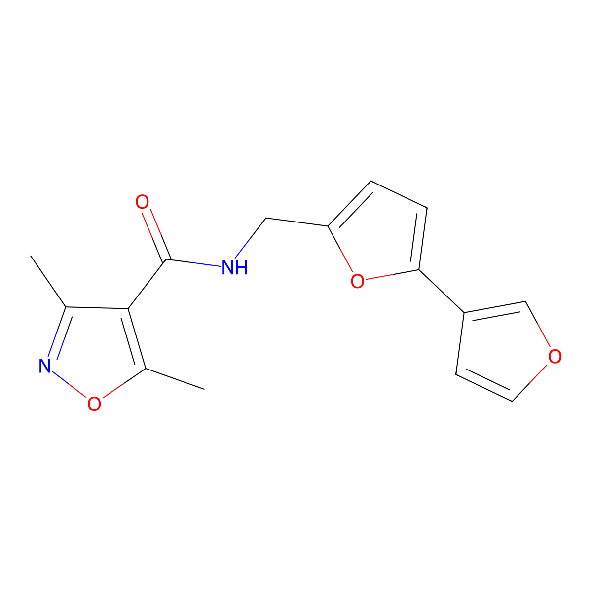 N-({[2,3'-bifuran]-5-yl}methyl)-3,5-dimethyl-1,2-oxazole-4-carboxamide molecular structure, CAS 2034342-03-3