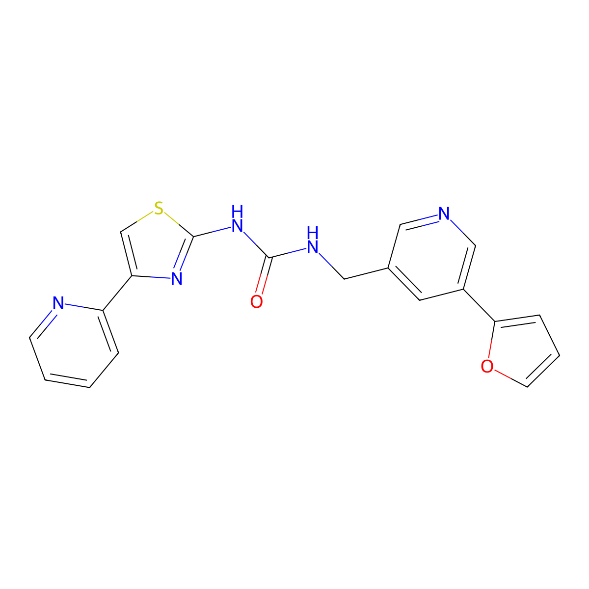 1-((5-(Furan-2-yl)pyridin-3-yl)methyl)-3-(4-(pyridin-2-yl)thiazol-2-yl)urea molecular structure, CAS 2034342-04-4