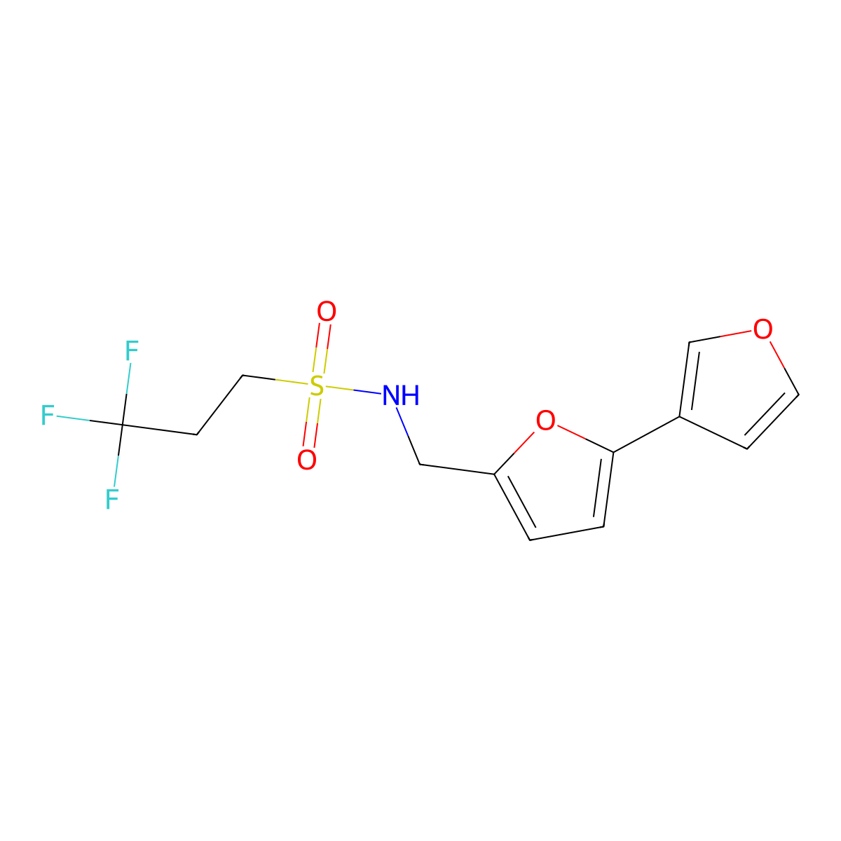 N-({[2,3'-bifuran]-5-yl}methyl)-3,3,3-trifluoropropane-1-sulfonamide molecular structure, CAS 2034342-63-5