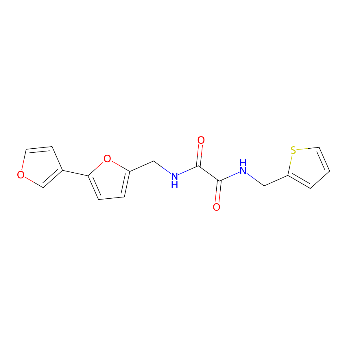 N1-([2,3'-bifuran]-5-ylmethyl)-N2-(thiophen-2-ylmethyl)oxalamide molecular structure, CAS 2034342-84-0
