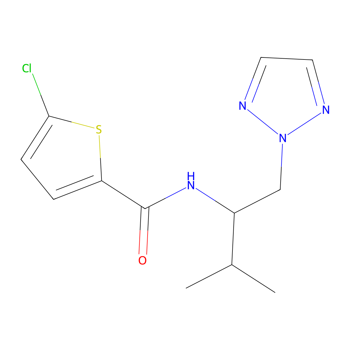 5-chloro-N-(3-methyl-1-(2H-1,2,3-triazol-2-yl)butan-2-yl)thiophene-2-carboxamide molecular structure, CAS 2034342-86-2