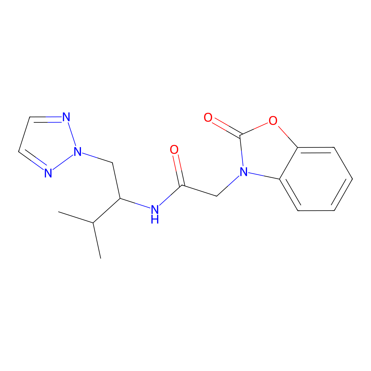N-[3-methyl-1-(2H-1,2,3-triazol-2-yl)butan-2-yl]-2-(2-oxo-2,3-dihydro-1,3-benzoxazol-3-yl)acetamide molecular structure, CAS 2034343-01-4