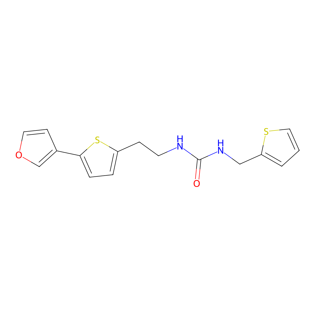 1-(2-(5-(Furan-3-yl)thiophen-2-yl)ethyl)-3-(thiophen-2-ylmethyl)urea molecular structure, CAS 2034343-04-7