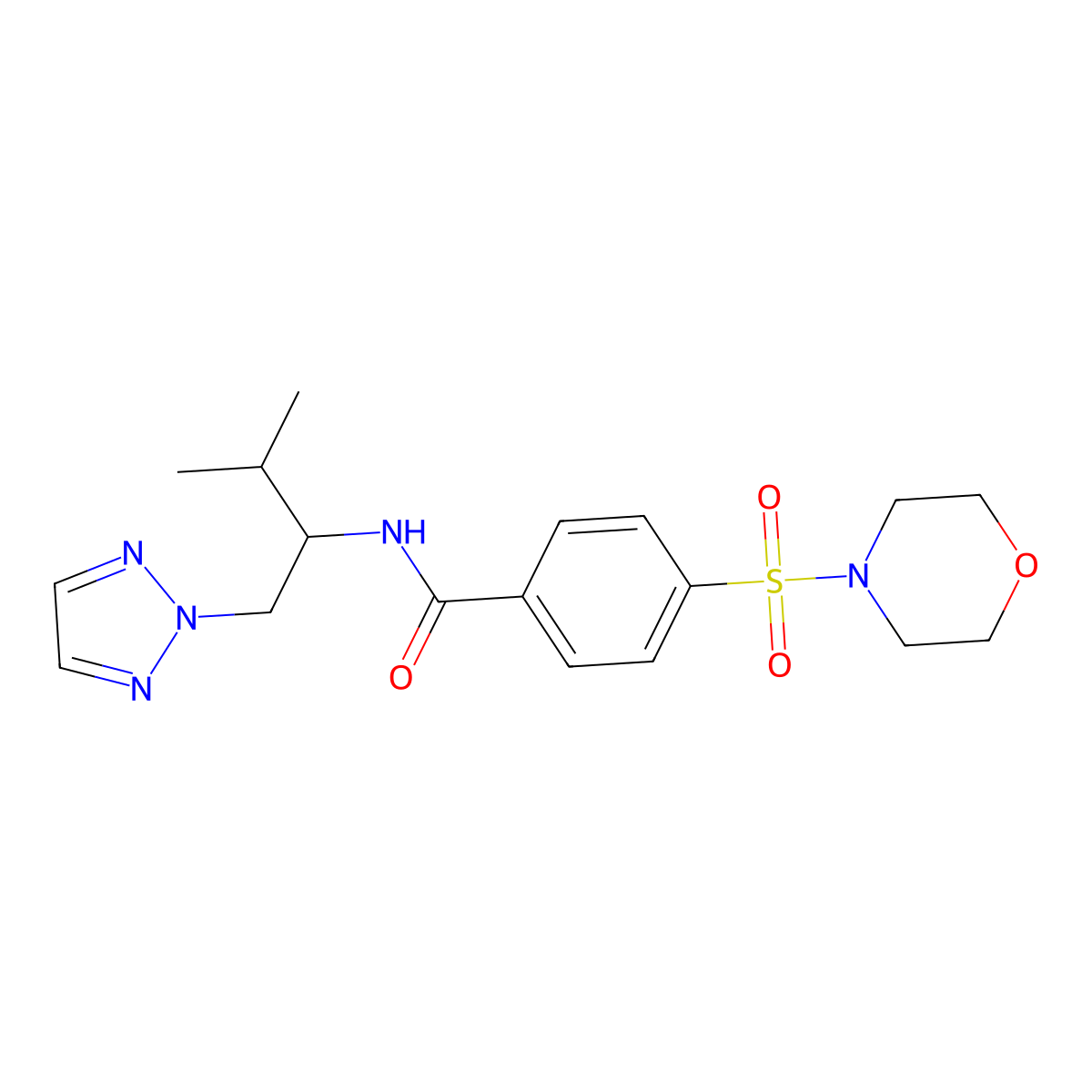 N-(3-methyl-1-(2H-1,2,3-triazol-2-yl)butan-2-yl)-4-(morpholinosulfonyl)benzamide molecular structure, CAS 2034343-08-1