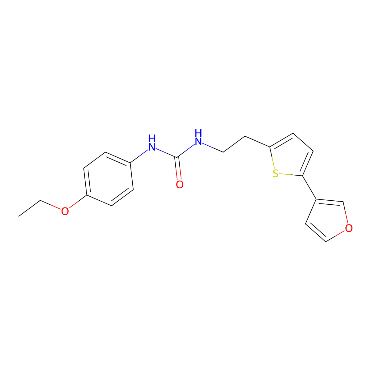 1-(4-Ethoxyphenyl)-3-(2-(5-(furan-3-yl)thiophen-2-yl)ethyl)urea molecular structure, CAS 2034343-14-9