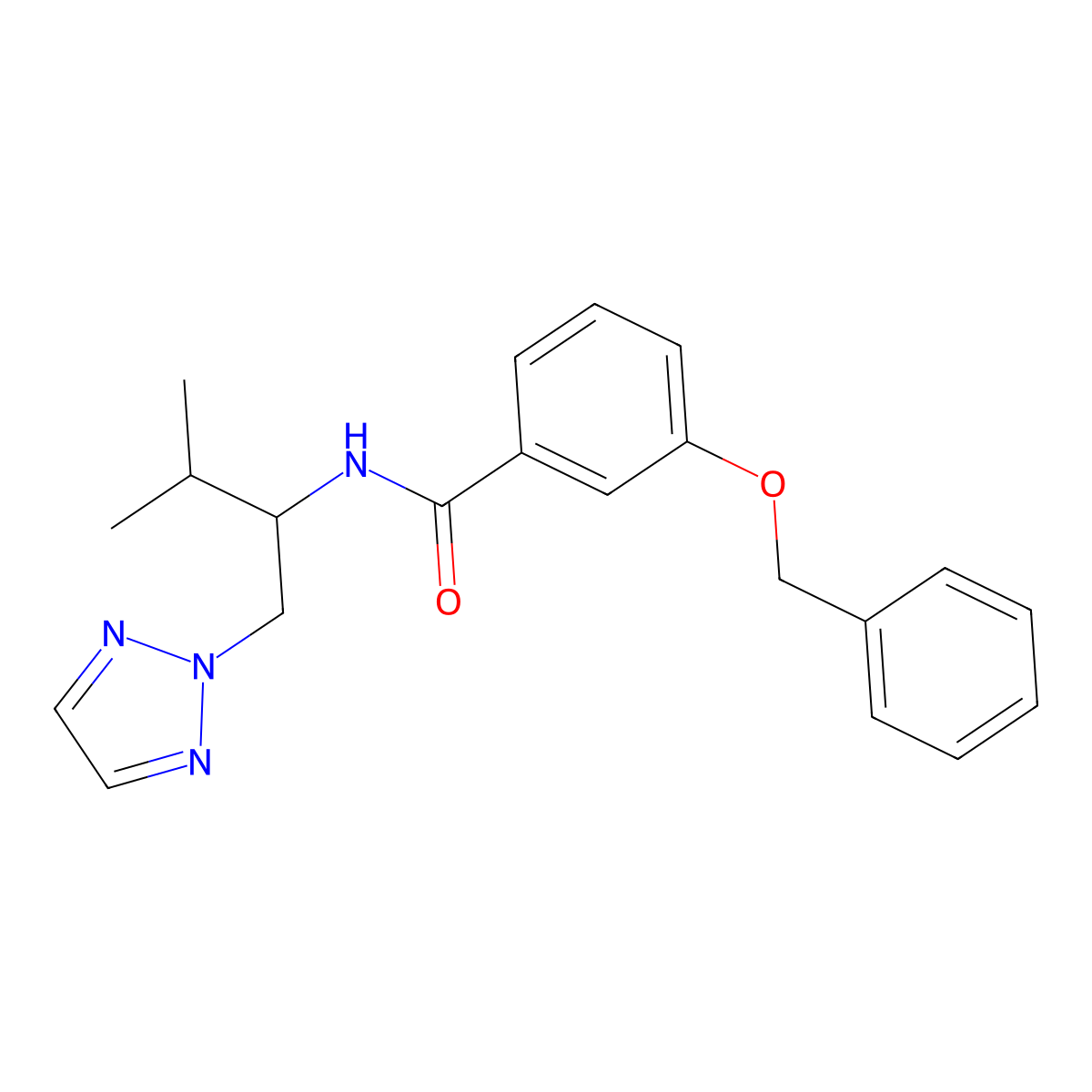 3-(benzyloxy)-N-(3-methyl-1-(2H-1,2,3-triazol-2-yl)butan-2-yl)benzamide molecular structure, CAS 2034343-34-3