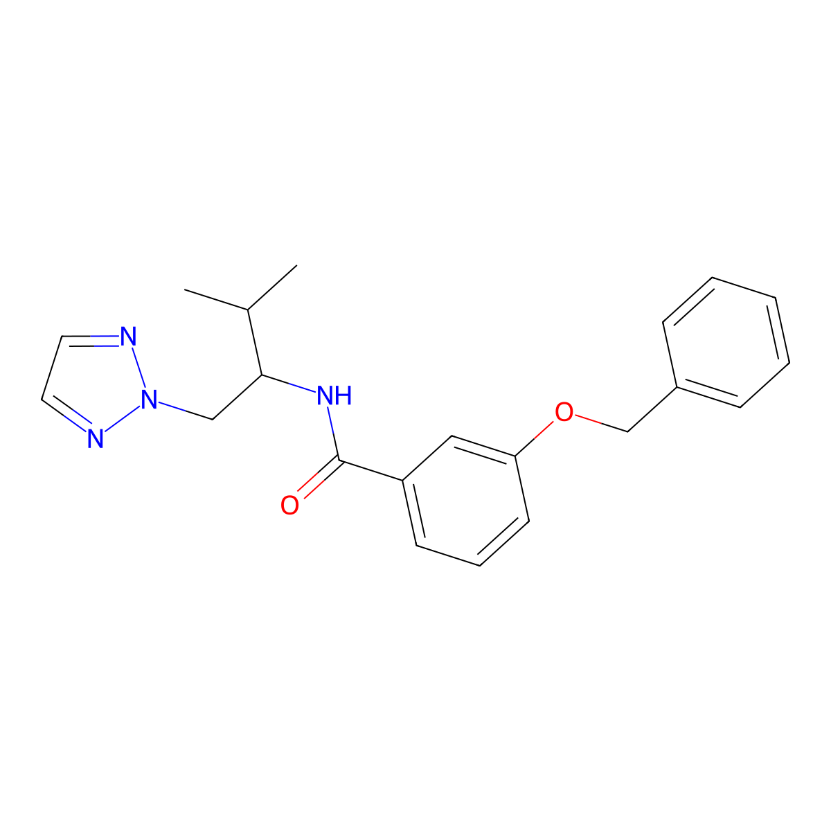3-(benzyloxy)-N-(3-methyl-1-(2H-1,2,3-triazol-2-yl)butan-2-yl)benzamide molecular structure, CAS 2034343-34-3
