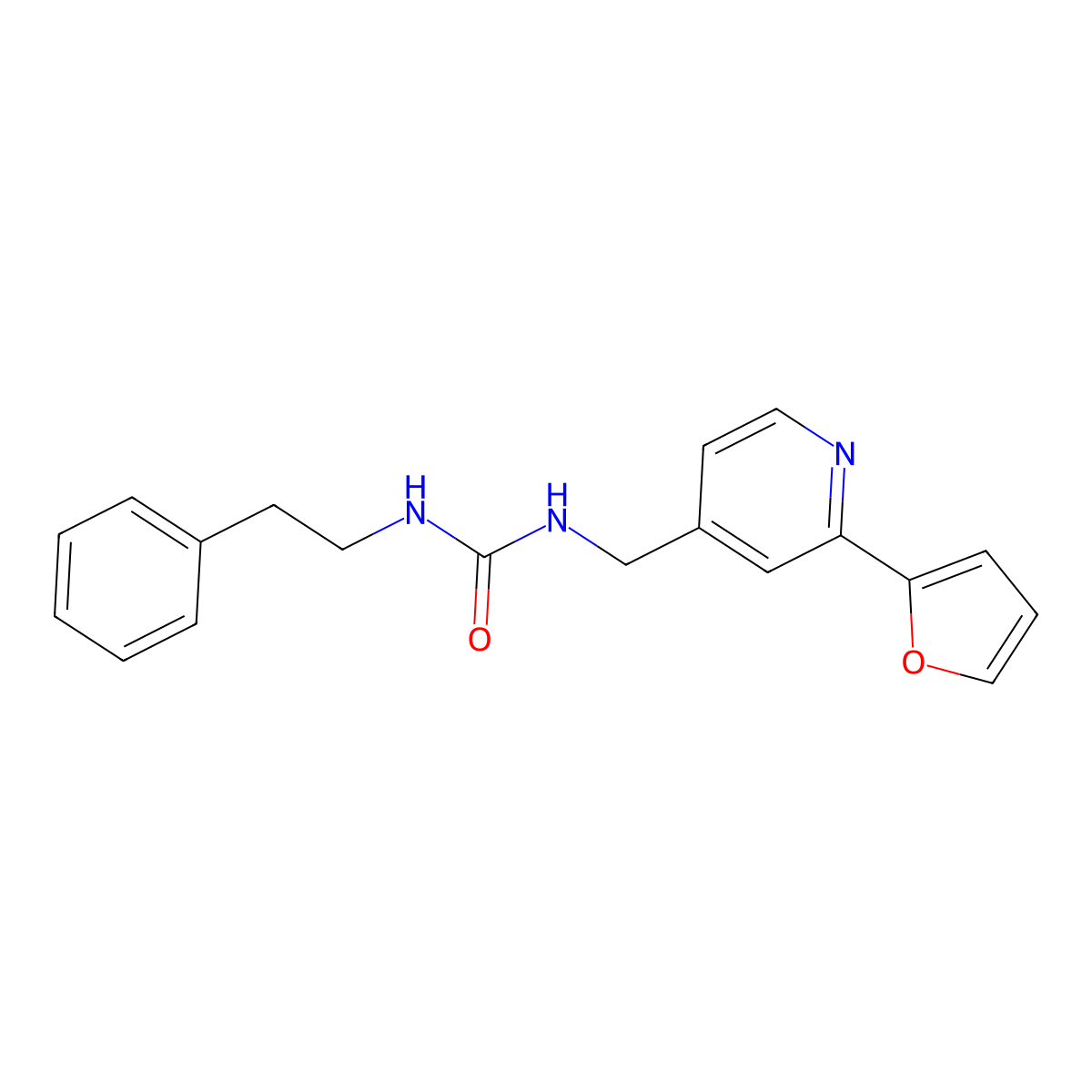 1-((2-(Furan-2-yl)pyridin-4-yl)methyl)-3-phenethylurea molecular structure, CAS 2034343-45-6