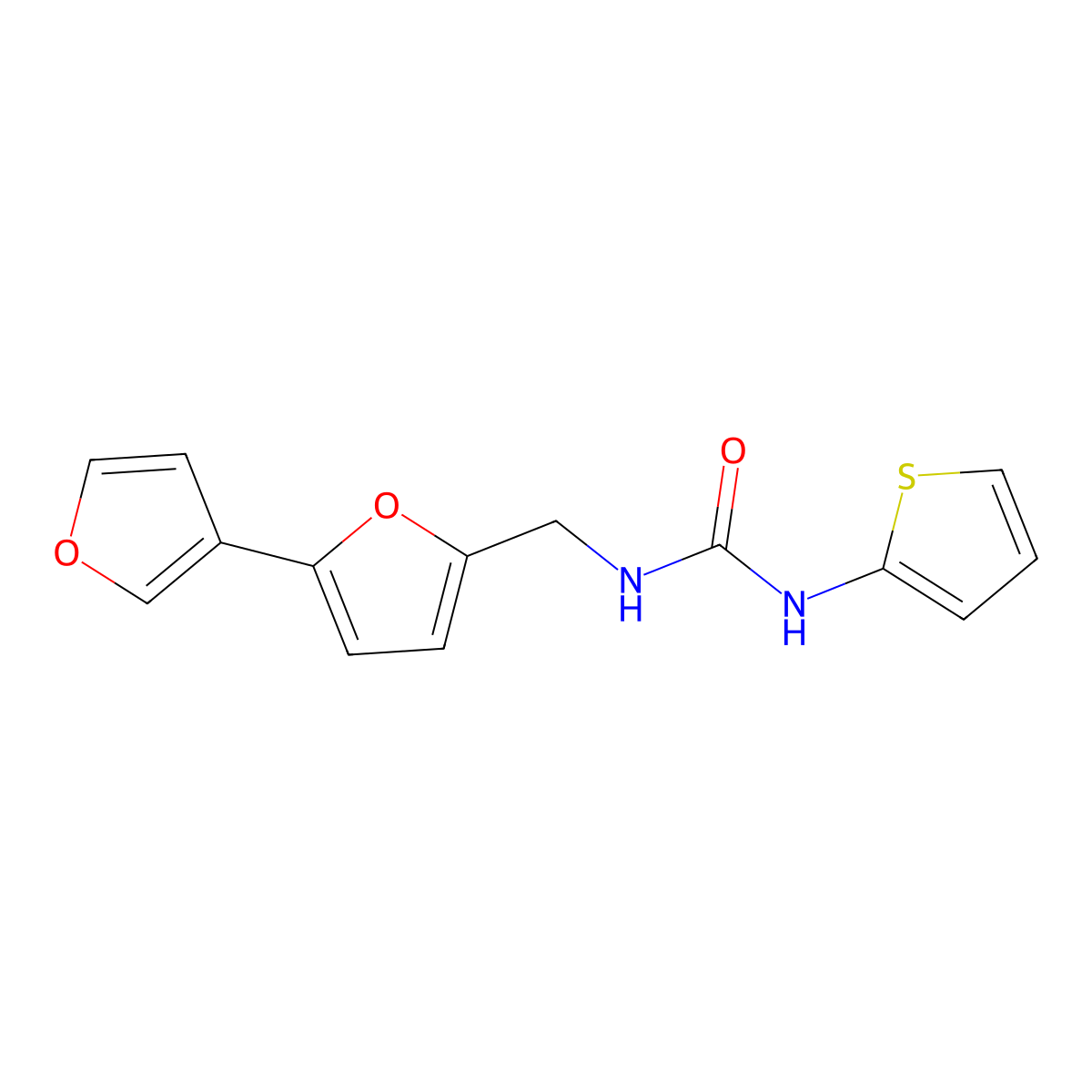 3-({[2,3'-Bifuran]-5-yl}methyl)-1-(thiophen-2-yl)urea molecular structure, CAS 2034343-47-8