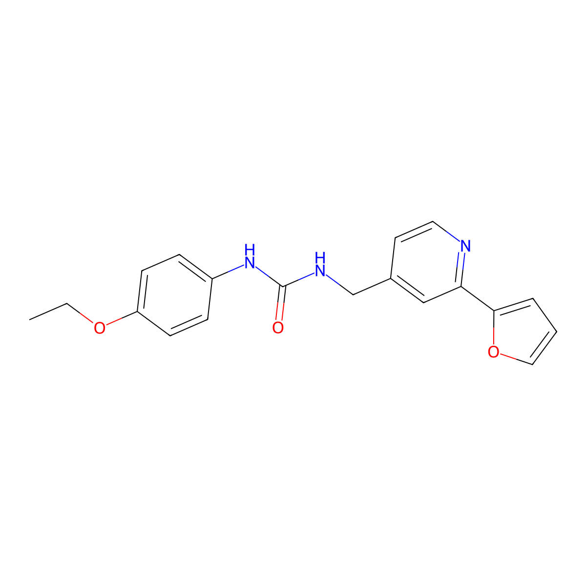1-(4-Ethoxyphenyl)-3-((2-(furan-2-yl)pyridin-4-yl)methyl)urea molecular structure, CAS 2034343-50-3