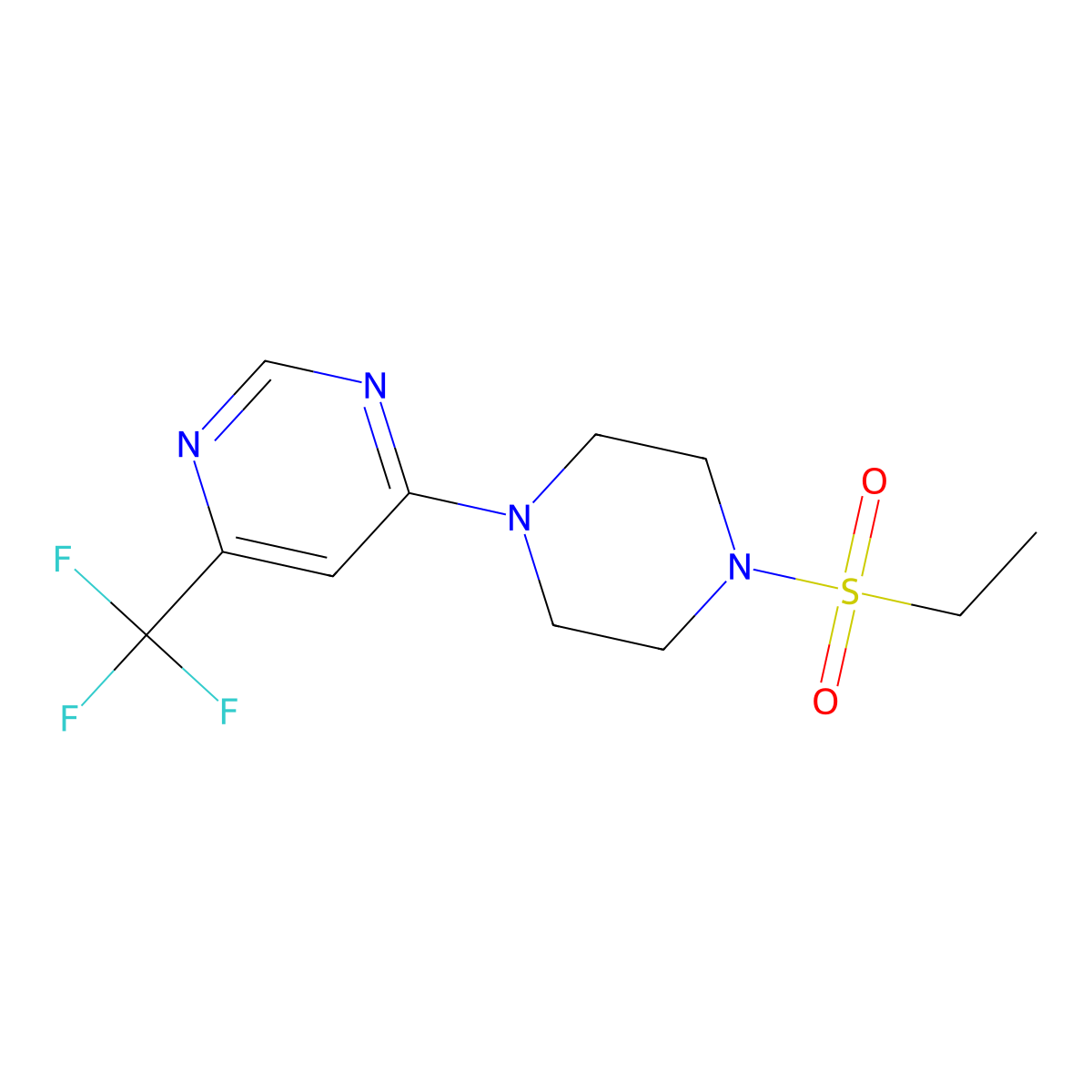 4-(4-(Ethylsulfonyl)piperazin-1-yl)-6-(trifluoromethyl)pyrimidine molecular structure, CAS 2034343-53-6