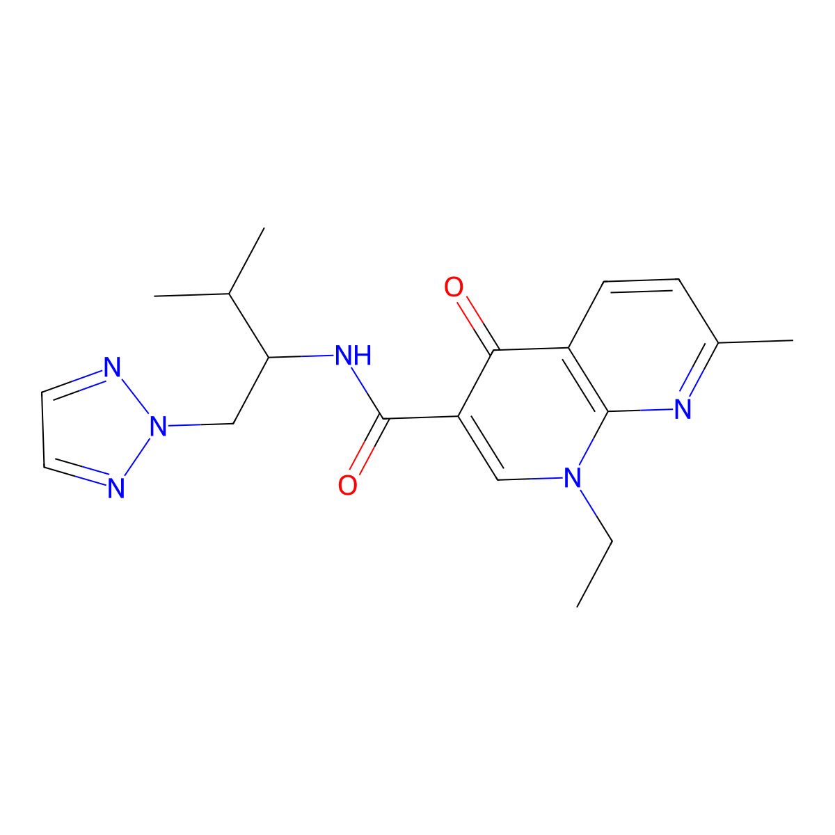 1-ethyl-7-methyl-N-(3-methyl-1-(2H-1,2,3-triazol-2-yl)butan-2-yl)-4-oxo-1,4-dihydro-1,8-naphthyridine-3-carboxamide molecular structure, CAS 2034343-60-5