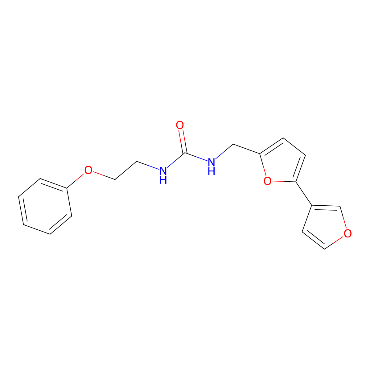 1-([2,3'-Bifuran]-5-ylmethyl)-3-(2-phenoxyethyl)urea molecular structure, CAS 2034343-61-6