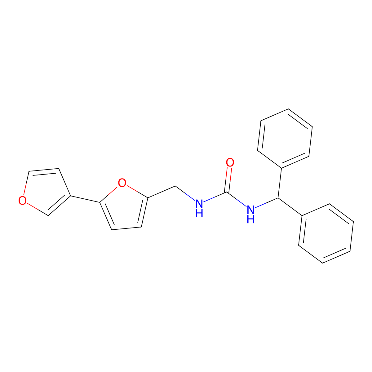 3-({[2,3'-Bifuran]-5-yl}methyl)-1-(diphenylmethyl)urea molecular structure, CAS 2034343-71-8
