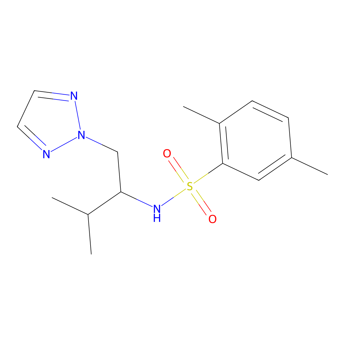 2,5-dimethyl-N-(3-methyl-1-(2H-1,2,3-triazol-2-yl)butan-2-yl)benzenesulfonamide molecular structure, CAS 2034343-72-9